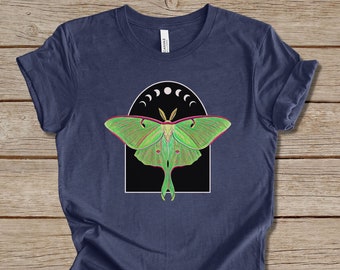 Luna Motte Shirt, Mondphase T-Shirt, Motte Tshirt, Luna Motte Liebhaber Shirt, himmlisches Shirt, Cottagecore Shirt, Forestcore Kleidung, Witchy T-Shirt