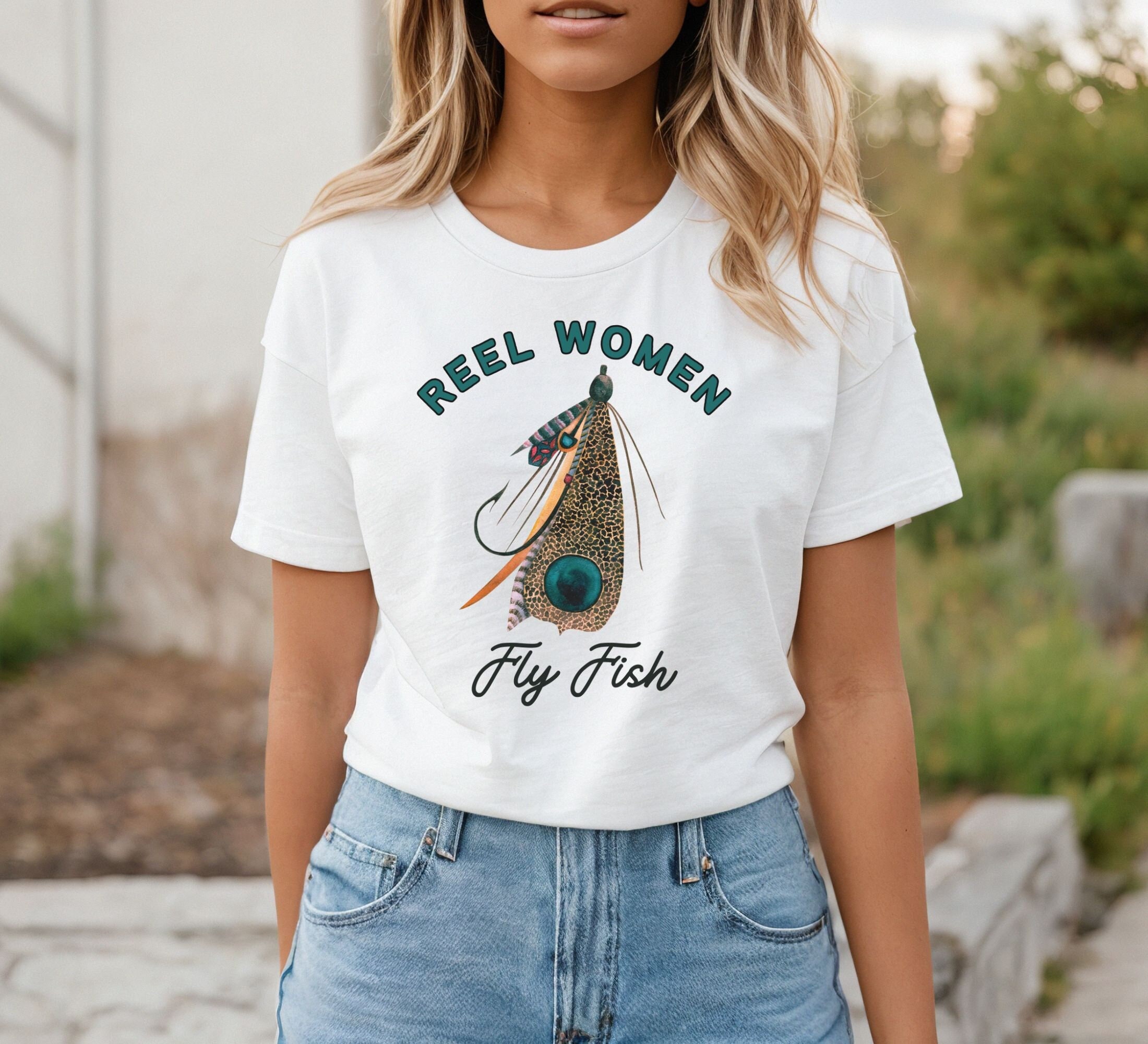 Reel Women Fly Fish t-shirt, Fly Fishing Tshirt For Her, Ladies Fly Fishing  Shirt, Fly Fishing Gifts For Women, Fishing T-shirt For Women