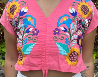 Mexican embroidered crop top