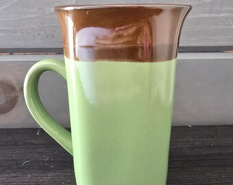 Royal Norfolk Green & Brown Ceramic Coffee Mug- Vintage Charm