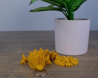 Sunflower Dragon Keychain