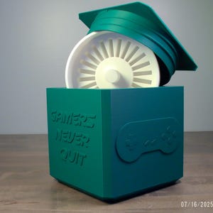 Switch Storage Meme Box (Large) - &quot;Gamers Never Quit. We Just Reset.&quot;