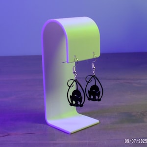 Halloween Playful Black Cat Earrings