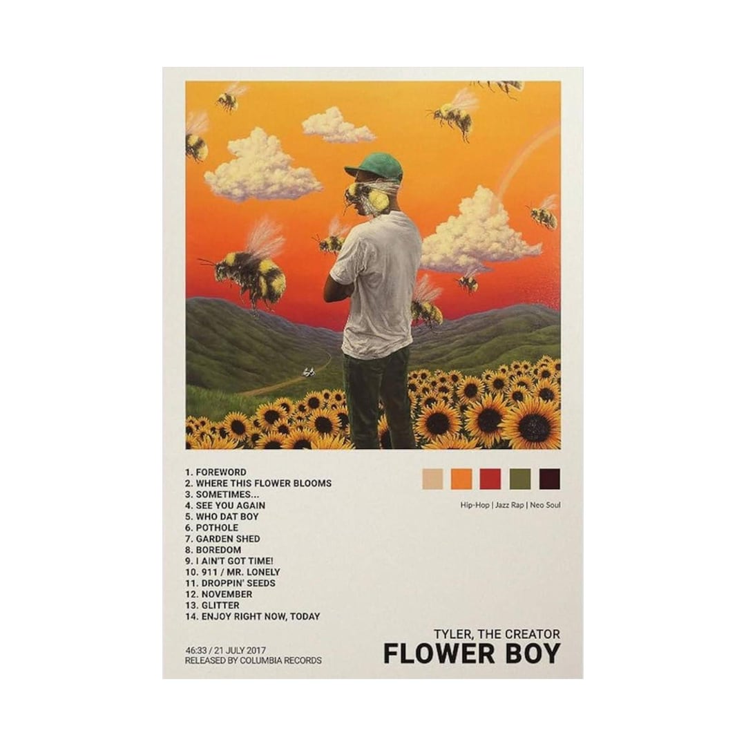 Tyler the Creator Flower Boy Poster | Hip Hop Album Art Print ...