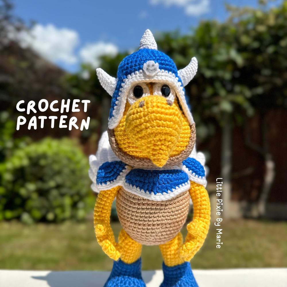 Koopa General Crochet Pattern - Amigurumi PDF Download, Cute Video Game Inspired Plush Toy