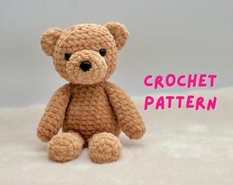 Bernie Jr. the Cub - Low-Sew Crochet Bear Pattern - Easy Plush Teddy PDF for Beginners