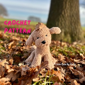 Pixie the Poodle - Crochet Poodle Pattern - Low-Sew Amigurumi Puppy Dog PDF Tutorial
