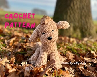 Pixie the Poodle - Crochet Poodle Pattern - Low-Sew Amigurumi Puppy Dog PDF Tutorial
