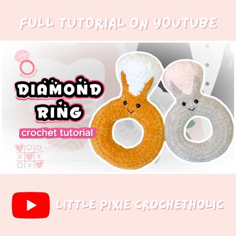 Diamond Ring Low Sew Amigurumi Crochet Pattern Plushie - Instant PDF Download image 8