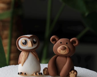 Woodland Forest Fondant Cake Topper