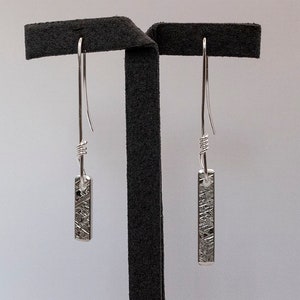 Hand Forged Sterling Silver Asymmetrical Earrings