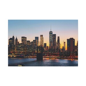 New York City Canvas, New York City Brooklyn Bridge Canvas, New York City at Sunset, Beautiful New York City at Sunset Canvas Art, Brooklyn