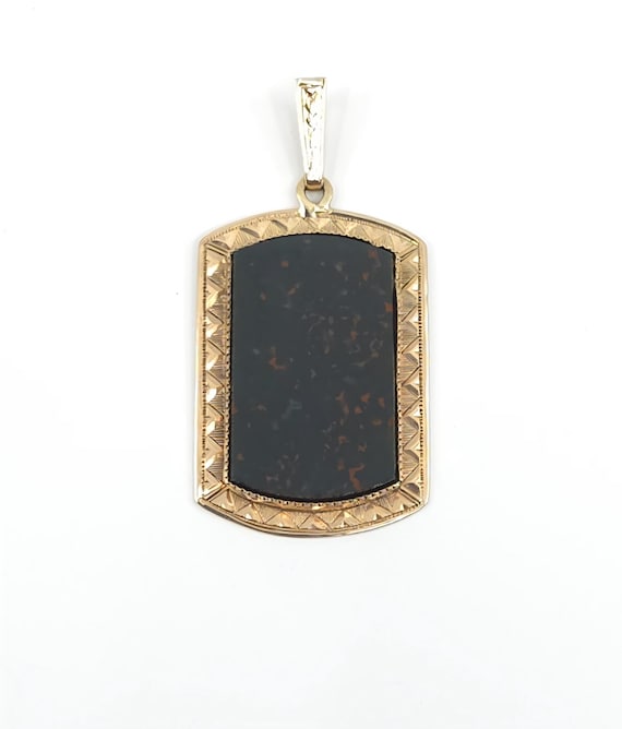 Vintage 10kt Rose Gold Bloodstone Pendant