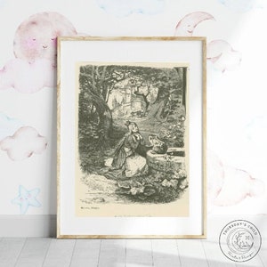 Antique Storybook Art Frog Prince Illustration | 1912 | Vintage Print | Digital Download | Grimm Fairytale | Nursery Wall Art | Princess Art