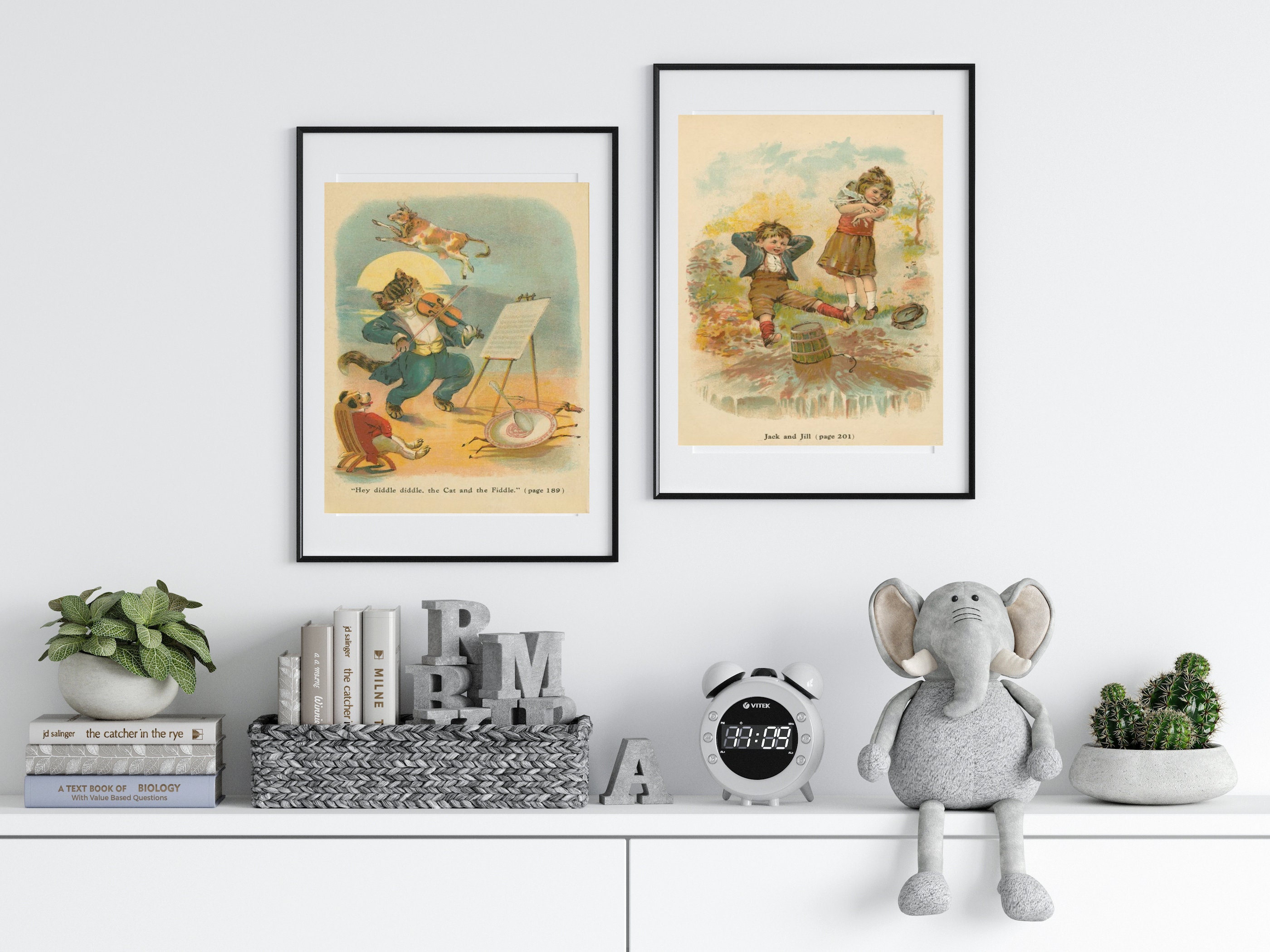 Antique Nursery Rhyme Art | Printable Mother Goose Illustration | 1800s ...