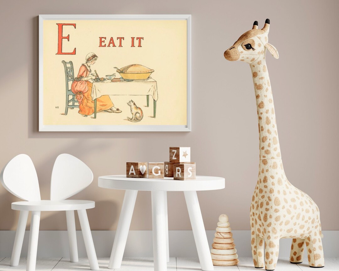 ABC Nursery Digital Print | Alphabet Print | Nursery Room | Vintage Art ...