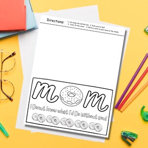 Muttertag Malvorlage Karte für Kinder | Druckbare Muttertagskarte | Ressourcen für Lehrer und Eltern | Basteln für Pre K und Kindergarten Kid