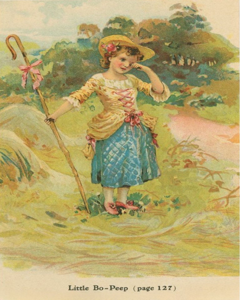 Antique Nursery Rhyme Art | Printable Mother Goose Illustration | 1800s ...