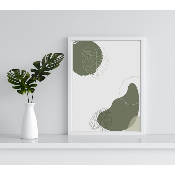 Art Prints Green leaf Shades