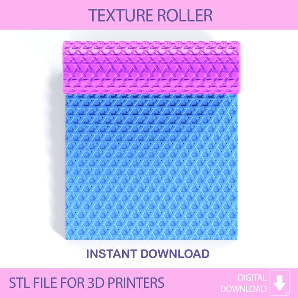 Wicker Seamless Polymer Clay Texture Roller, Digital STL File