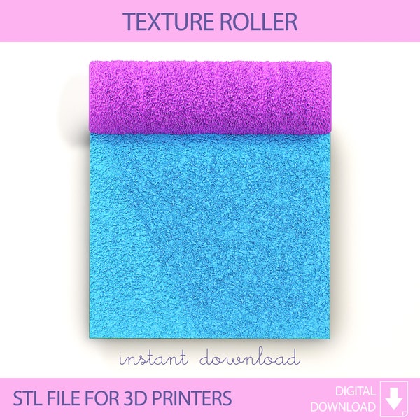 Fine Sandpaper Seamless Polymer Clay Texture Roller, Digital STL File