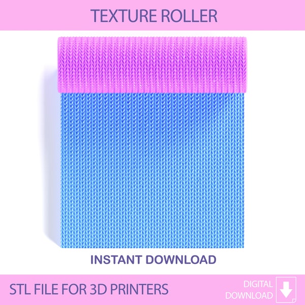 Wool Seamless Polymer Clay Texture Roller, Digital STL File