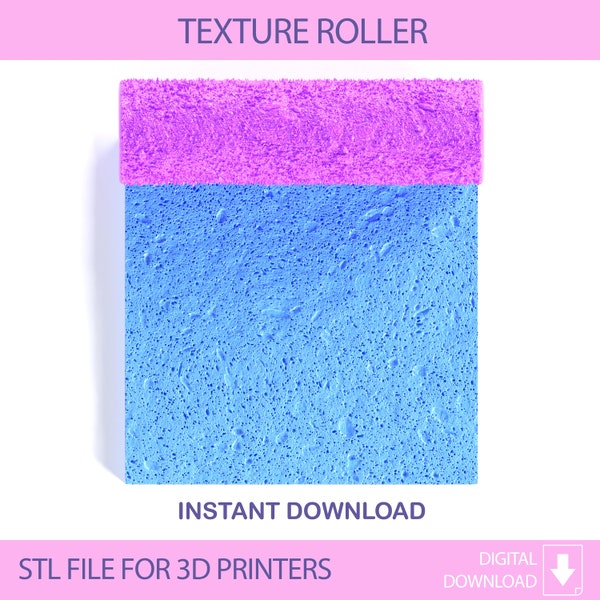 Sponge Seamless Polymer Clay Texture Roller, Digital STL File