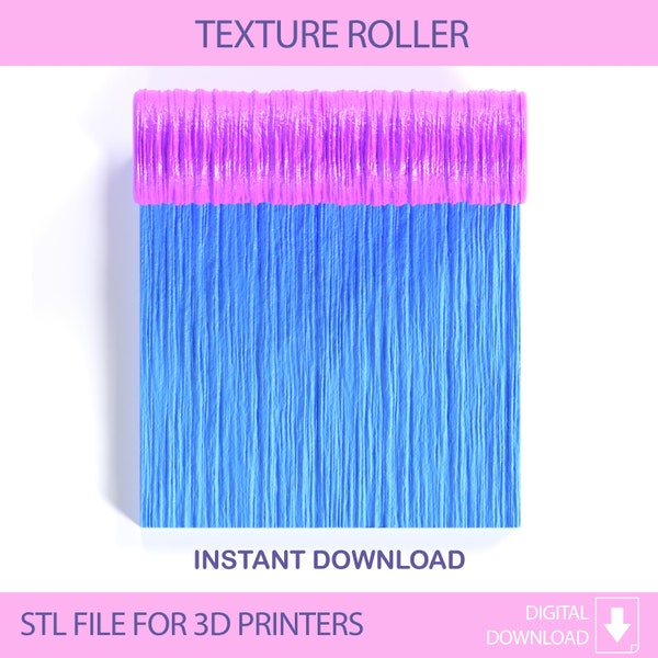 Paint Strokes Seamless Polymer Clay Texture Roller, Digital STL File
