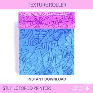 Spiderweb Seamless Polymer Clay Texture Roller, Digital STL File