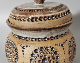 Hand-Made Decorative Ceramic Jar (Weathered Blue - AA79)