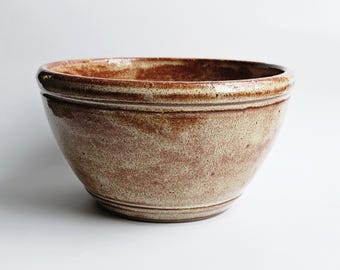 Tazón de cerámica para cereales y fideos hecho a mano (color crema y moca - PP27)
