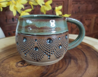 Hand-Made Ceramic Mug (Dusky Sage - V57)