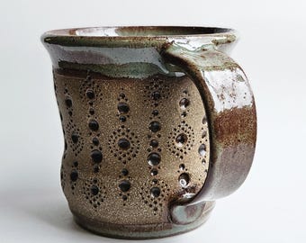 Taza de cerámica hecha a mano (salvia oscura - PP64)