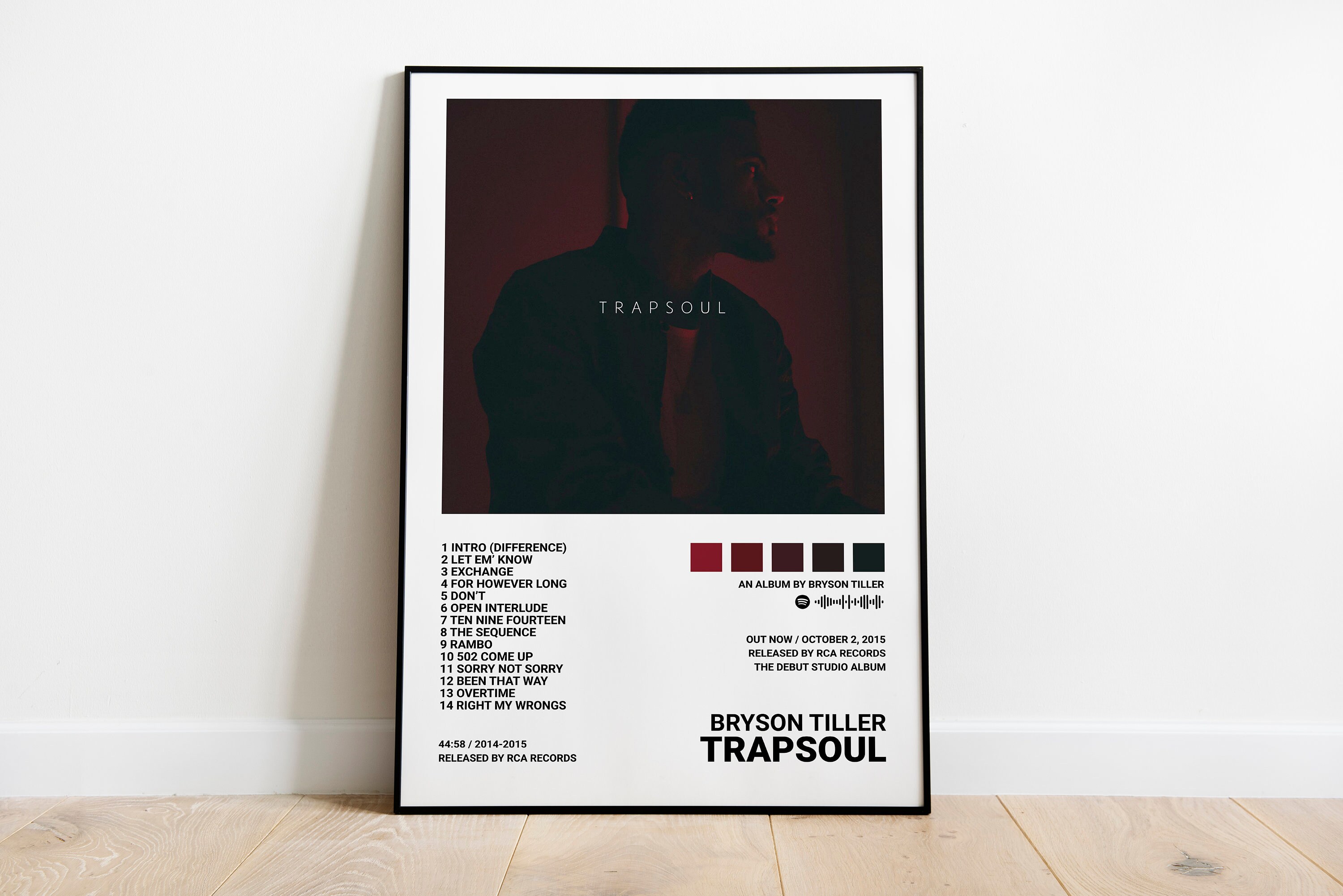 Bryson Tiller Posters / Trapsoul Poster Tracklist Album Cover Etsy UK
