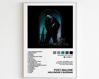 Post Malone Poster / Hollywood’s Bleeding Poster / Album Cover Poster  Poster Print Wall Art, Custom Poster, Home Decor, Post Malone