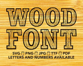 Wood Font SVG, Pine Font For Cricut, Branch Font SVG, PNG, jpg, ttf, pdf Wood Font For Canva, Stick Font, Log Font, Cedar Font, Arbor Font