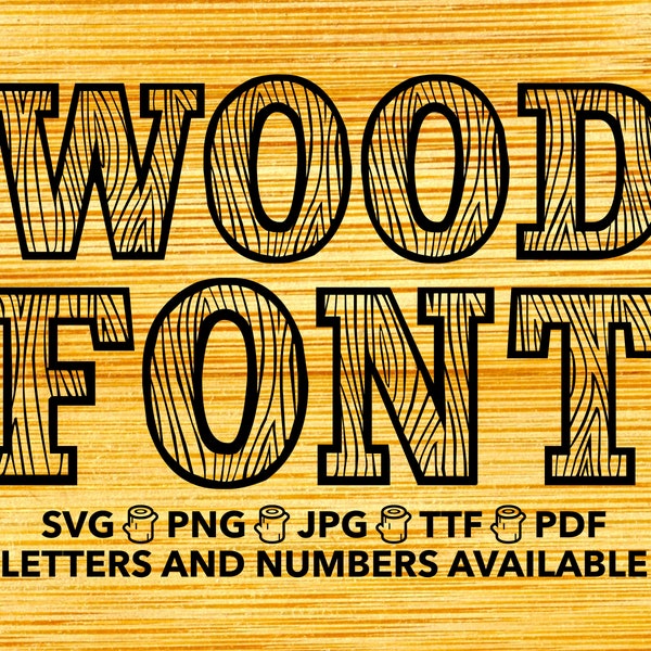 Wood Font SVG, Pine Font For Cricut, Branch Font SVG, PNG, jpg, ttf, pdf Wood Font For Canva, Stick Font, Log Font, Cedar Font, Arbor Font