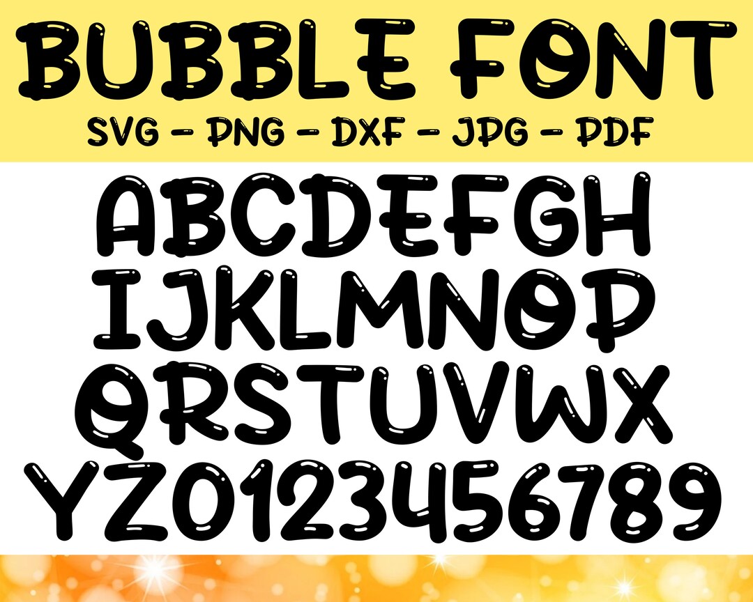 Bubble Font SVG Bubble Alphabet Cricut Cut File Cartoon Font Clip Art