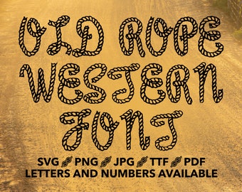 Rope Letters Svg, Fonts Cowboy Svg, Letters Commercial Pdf, Rope Svg ...