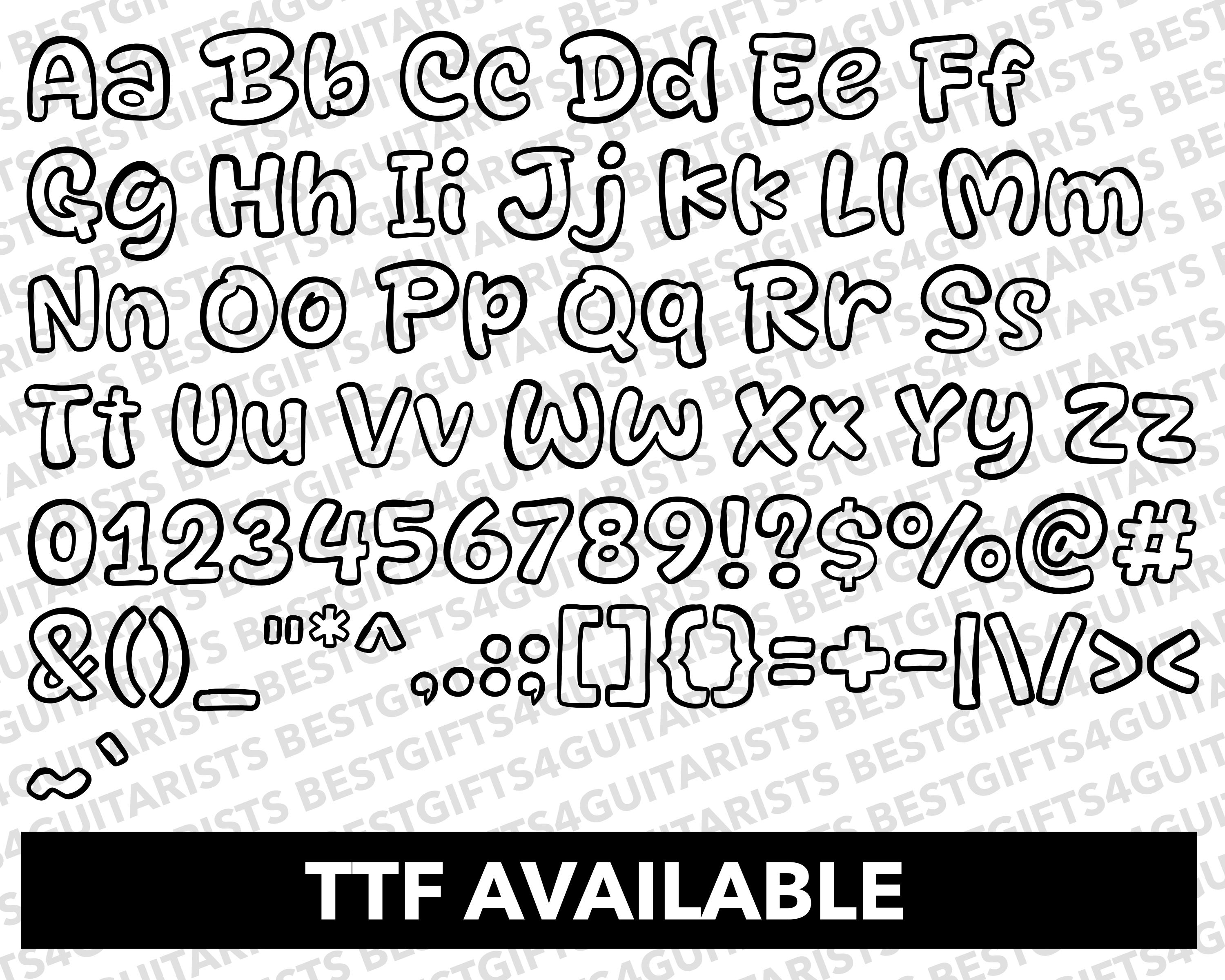 Round Outline Font SVG, Round Font for Canva, Round Font SVG, PNG, Jpg ...