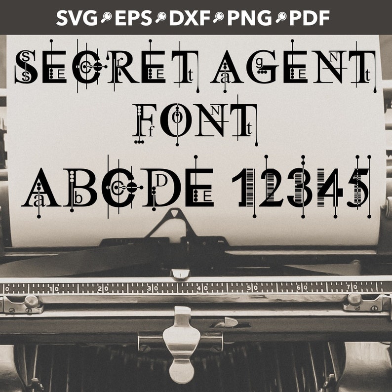 Secret Agent Font SVG Secret Agent Font Cricut File Secret Etsy