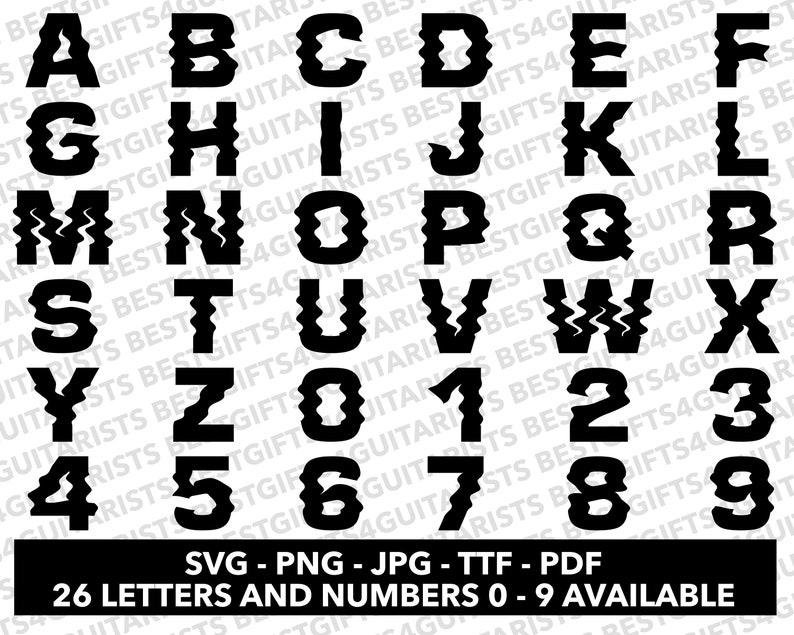Nervous Font SVG, Wavy Font for Cricut, Wavy Font SVG, PNG, Jpg, Ttf ...
