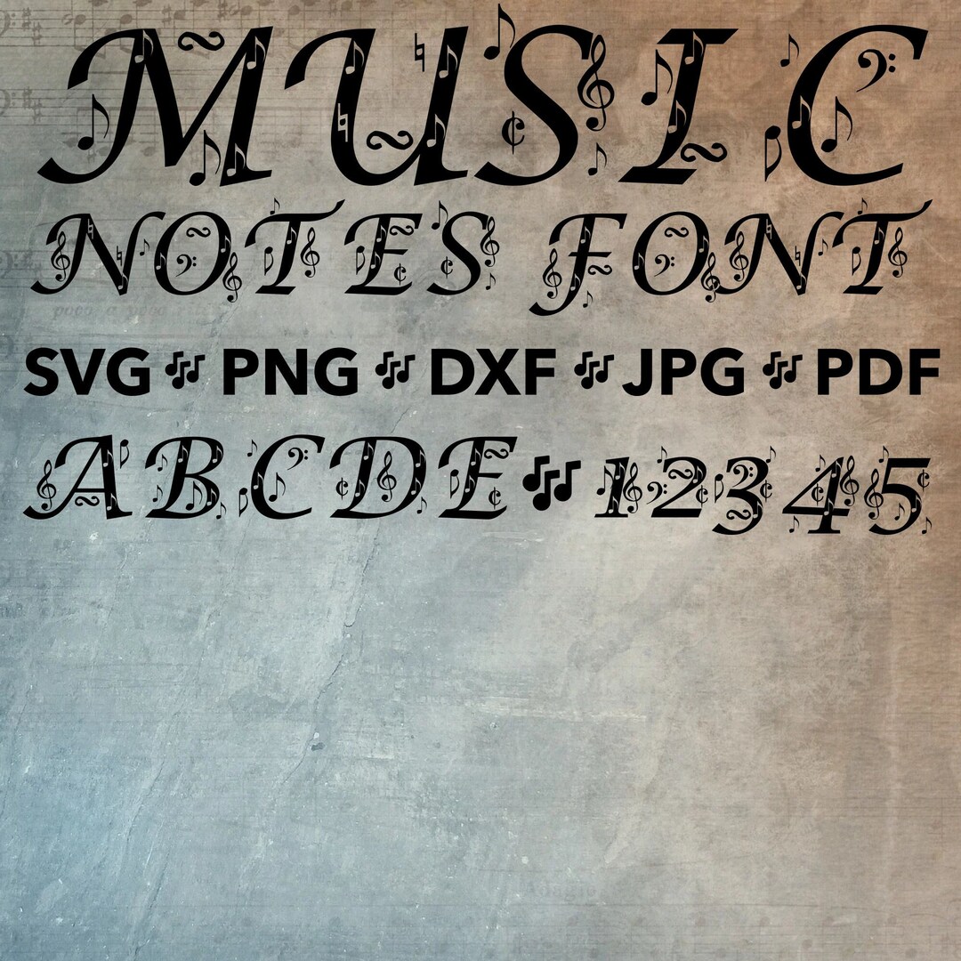 Music Notes Font SVG Music Note Font PNG Symphony Font Etsy UK