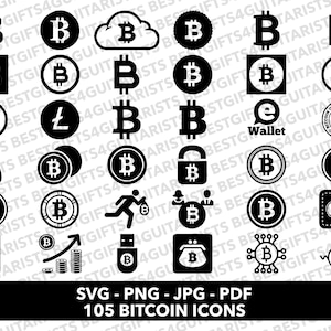 Bitcoin Icons SVG, Bitcoin For Cricut, Bitcoin Symbols, Bitcoin Logo SVG, PNG, jpg, pdf Bitcoin For Canva, Bitcoins, Bitcoin Bundle, Bitcoin