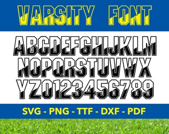 Varsity Font SVG + TTF, Sports Font, Varsity Alphabet, School Font ...