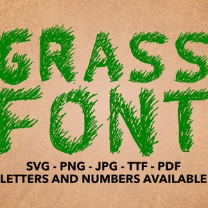 Grass Font SVG, Grass Font For Cricut, Grass Font SVG, PNG, jpg, ttf, pdf Grass Font For Canva, Lawn Care Font, Lawn Mower Font, Grass Alpha