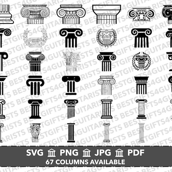 Column SVG, Greek Column SVG, Column Alphapack svg, png, jpg, pdf Column Bundle, Greek Column Mega Bundle, 67 Columns, Greek Column Cricut
