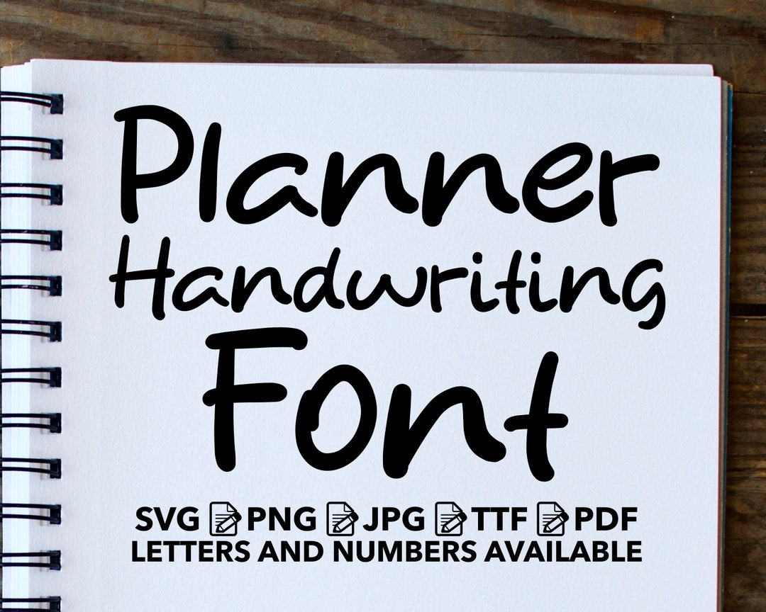 Planner Handwriting Font SVG, Planner Handwriting Font TTF, Planner