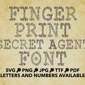 Finger Print Secret Agent Font SVG, Secret Agent Font For Cricut, Finger Print Font SVG, PNG, jpg, ttf, pdf Spy Font, Mystery Font, Label