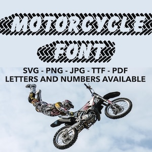 Motorcycle Font SVG, Motorcycle Font, Motorcross Font, Racing Font, Motion Font, svg, png, jpg, ttf, pdf Movement Font, Tire Track Font, Car